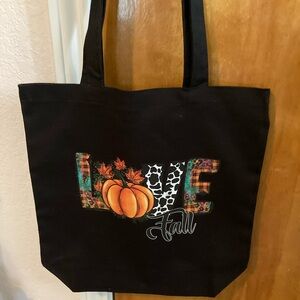 Black Fall Canvas Tote